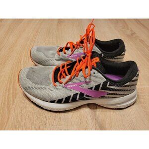 Brooks Launch 6 Women's Grey/Black/Purple Running Shoes Sneakers Size 9.5